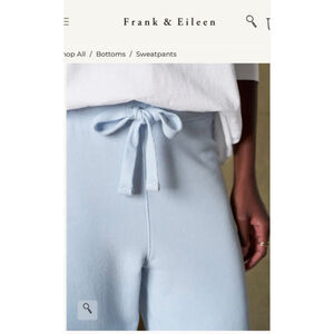 New Frank & Eileen Light Ice Blue Wide Leg Sweatpants L